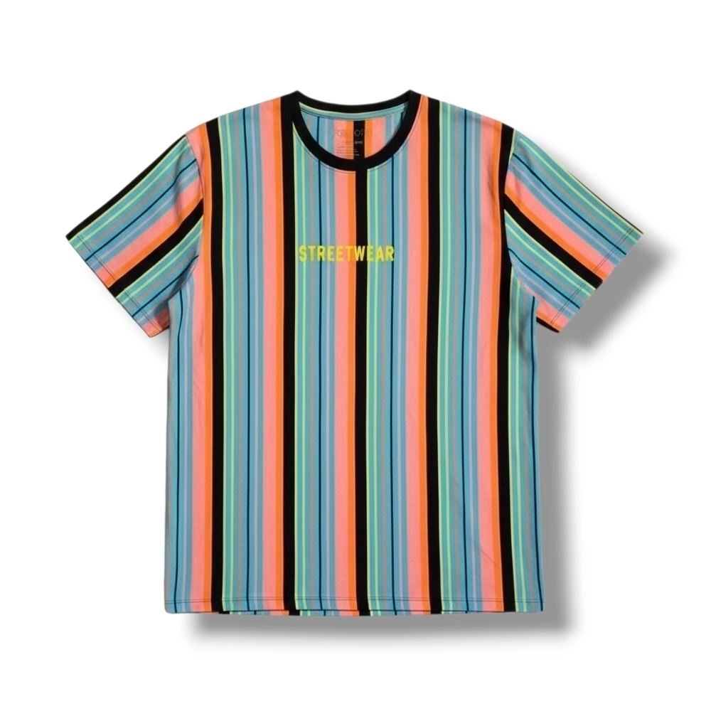 Vox Populi for the People adult Unisex colorful striped short sleeves tshirt  xl